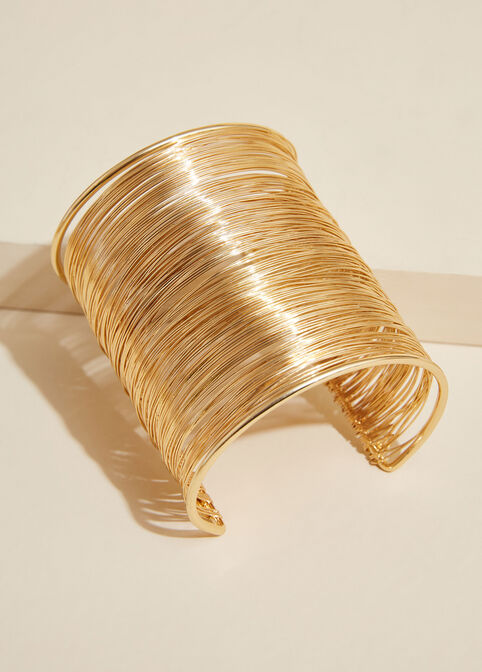 Gold Tone Wired Cuff, Gold image number 0