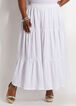 Gauze Tiered Maxi Skirt, White image number 0