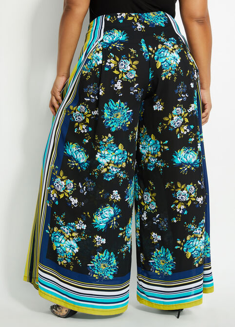 Floral High Waist Palazzo Pant, Estate Blue image number 1