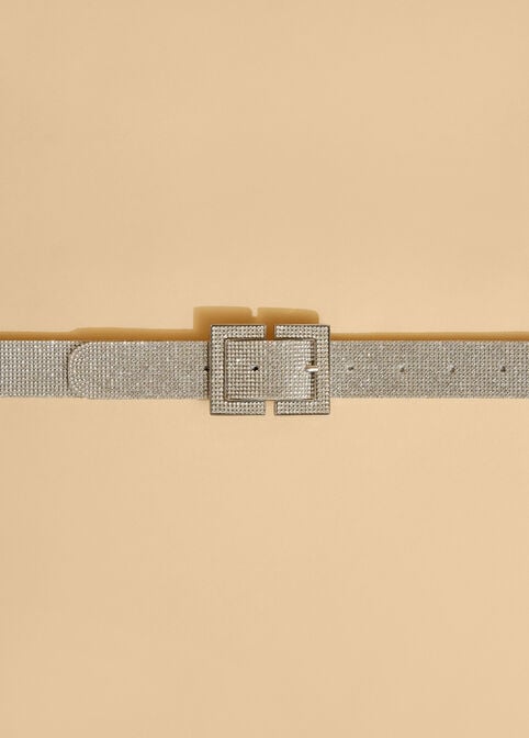 Crystal Embellished Waist Belt, Silver image number 1