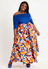 Tie Waist Printed Maxi Skirt, Orange image number 2