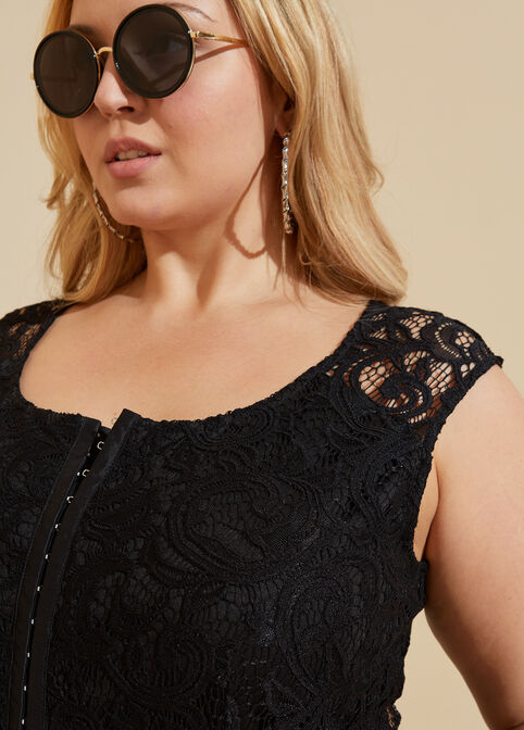 Lace Corset Top, Black image number 3