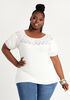 Eyelet Trimmed Jersey Top, White image number 0