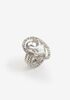 Silver Pave Crystal Stretch Ring, Silver image number 0