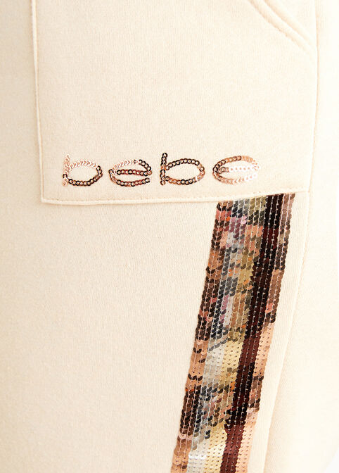 Bebe Sport Sequined Joggers, Ivory image number 3