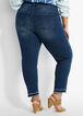Tall Double Fray Dark Wash Skinny, Dk Rinse image number 1