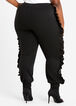 Ponte & Ruffle Faux Leather Jogger, Black image number 1