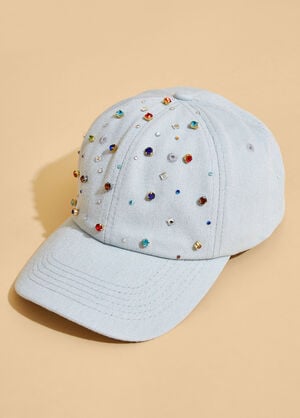 Crystal Denim Baseball Hat, Denim image number 1