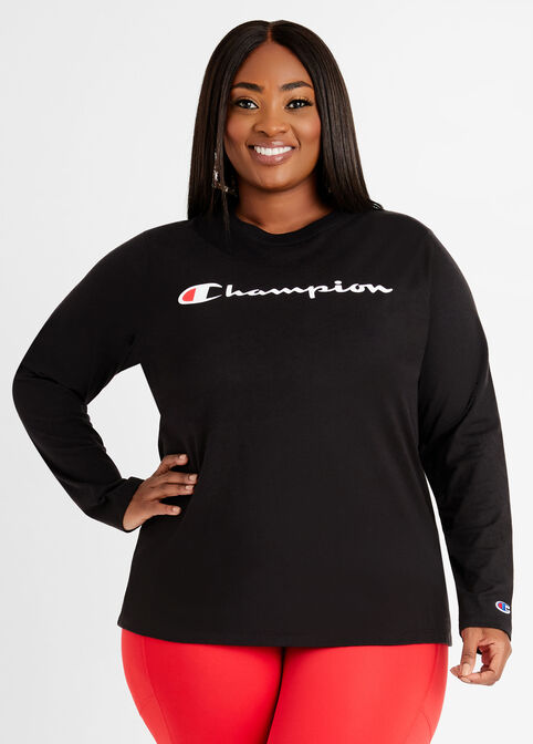 Plus Size Champion Logo Tee Plus Size Active Tops & Workout Gear image number 0