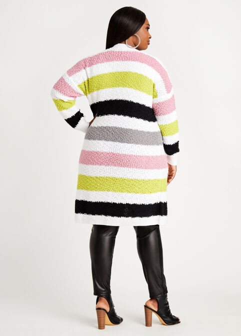 Stripe Boucle Knit Cardigan, Multi image number 1