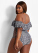 YMI Snakeskin Lace Up One Piece, Black image number 1