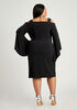 Cold Shoulder Cutout Sheath Dress, Black image number 1