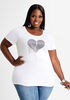 Crystal Heart Graphic Tee, White image number 0