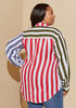 Striped Poplin Collared Shirt, Multi image number 1