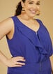 Ruffle Trimmed Tapered Jumpsuit, Royal Blue image number 2