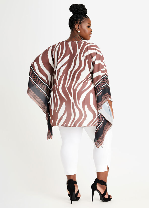 Printed Crepe Tunic, Tortoise Shell image number 1