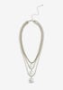 Diamond Pendant Layer Necklace, Silver image number 0
