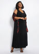 Floral Tie Overlay Tank Maxi Dress, Black Combo image number 2
