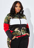 Camo Print Colorblock Track Jacket, Red image number 0