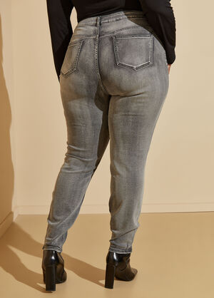 Distressed Embellished Jeans, Grey image number 1