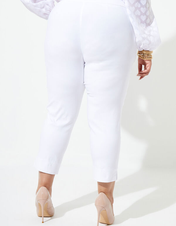 Pull On Stretch Woven Capris, White image number 1