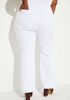 Mid Rise Frayed Flared Jeans, White image number 2