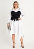 Bustier A Line Shirtdress, White Black image number 0