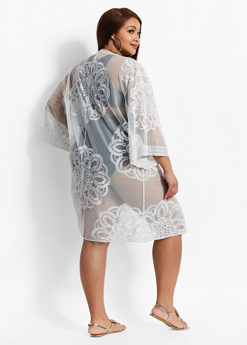 Brocade Swim Cover Up, Silver image number 1