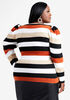 Puff Sleeve Striped Sweater, Multi image number 1