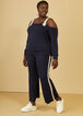Two Tone Kick Flare Pants, Navy image number 0