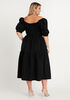 Off The Shoulder Cotton Midi Dress, Black image number 1