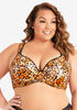 Leopard Print Plunge Butterfly Bra, Brown Animal image number 0