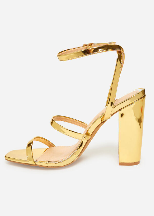 Trendy Faux Patent Leather Strappy Ankle High Block Heel Sandals