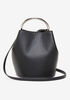 Faux Leather Bucket Bag, Black image number 0