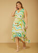 Swirl Print Midi Wrap Dress, Jade Lime image number 3