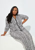 YMI Leopard Print Pajama Set, Black Animal image number 0