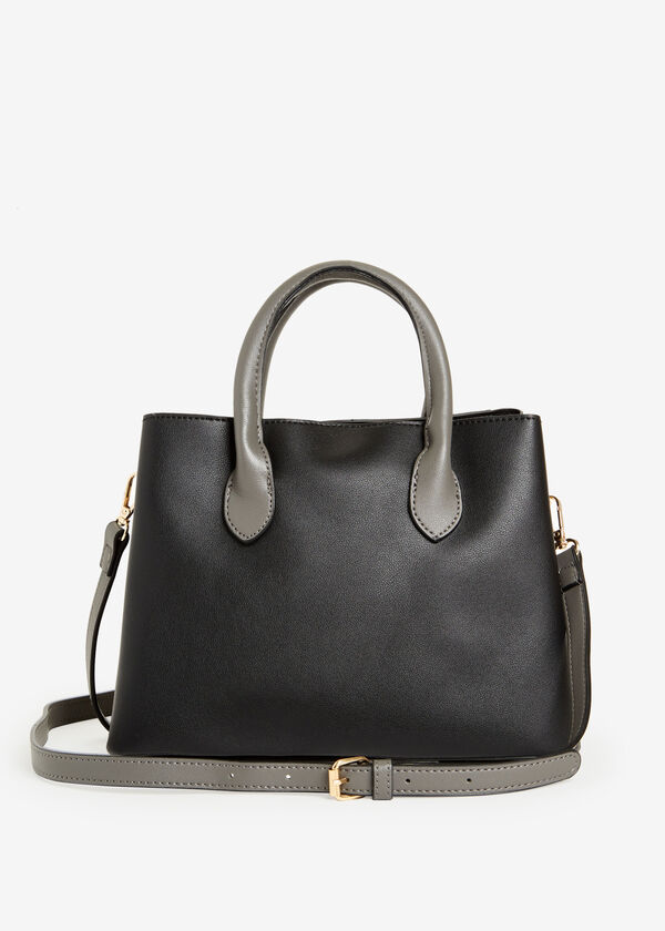 Trendy Colorblock Faux Leather Top Handle Crossbody Bag Chic Handbags