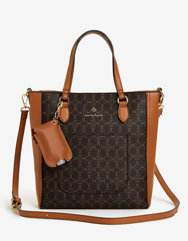 Nanette Lepore Ariela Logo Tote, Chocolate Brown image number 0