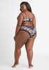 Lace Floral Print Cheeky Panty, Black image number 4