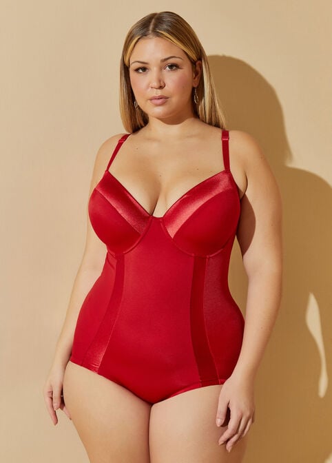 Holly Satin Bodysuit - Red