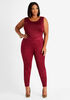 Faux Suede High Waist Legging, Wine image number 2