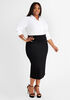 Power Ponte Midi Pencil Skirt, Black image number 2