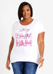 Pink Ribbon I Am Strong Tee, White image number 0