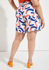 Abstract Print Linen Blend Shorts, White image number 1