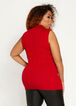 Sleeveless Mock Neck Sweater, Jester Red image number 1