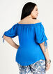 Ruched Puff Sleeve Blouse, Victoria Blue image number 1