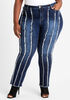 Frayed High Waist Skinny Jean, Dk Rinse image number 0