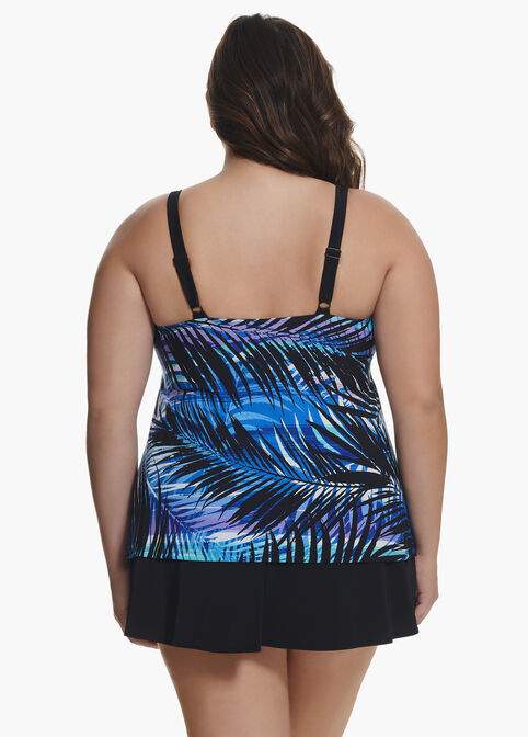 Longitude Printed Swimdress, Blue image number 1
