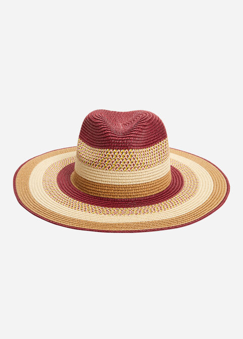 Colorblock Raffia Panama Hat, Fig Leaf image number 2