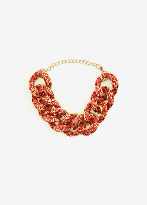 Gold Tone Chain Link Bracelet, Barbados Cherry image number 0